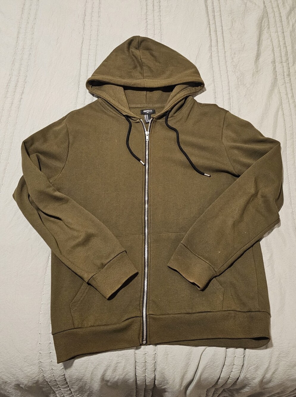 Men's Forever 21 Olive Green Zip up Hoodie